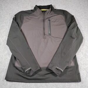 Smartwool Men's Active Fleece Wind 1/2 Pullover Black Gray Merino Wool Blend‎ L